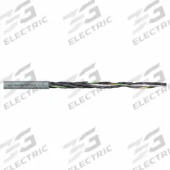 CHAINFLEX Control Cable: 17 AWG, 42 Conductors, Order by the Foot, PUR Jacket, 1,000 V (MPN CF77-UL-10-42). Key specifications — Conductor Material: Copper; Conductor Configuration: Single; Minimum Bend Radius Factor - Fixed: 4 x OD; Minimum Bend Radius Factor - Flexible: 5 x OD; Includes Ground: Yes; Minimum Bend Radius Factor - E-Chain: 6.8 x OD; Resistance Properties: Coolant Resistant; Standards: EN 50267-2-1.