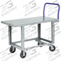 LITTLE GIANT Platform Truck: 2,000 lb, 60 in L x 24 in W x 35 1/2 in H Deck, Solid, 12 ga Deck, Std (MPN RNB-2460-6MR-AH). Key specifications — Side Panel Type: No Side Panels; Brand: LITTLE GIANT; Color: Gray; Caster/Wheel Configuration: (2) Swivel.