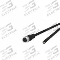 Sensor Cable: M12 Male Straight X Free End, 4 Pins, Black, PUR, 5 m Cable Lg, 4 A Max Current (A) (MPN 142MCA20050). Key specifications — Cable Jacket Color: Black; End 1 Gender: Male; End 1 Mounting Orientation: Straight; End 2 Connection Type: Free End; IP Rating: IP6X; Brand: METZ CONNECT; Wire Size: 22 AWG/42 AWG; Cable Jacket Material: PUR.