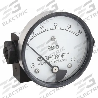 ASHCROFT Differential Pressure Gauge: In-Line, 1/4 in NPT Female, 1130, 3 1/2 in Dial - Medium & High Operating Pressure Differential Gauges