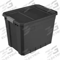 STERILITE Storage Tote: 27 gal, 25 3/4 in x 18 3/8 in x 19 3/8 in, Black Body, More than 20 gal (MPN 14889004). Key specifications — Material: Plastic; Body Color: Black; Brand: STERILITE.