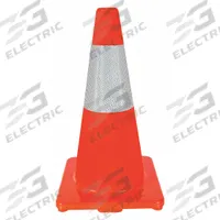 Traffic Cone with Bands: MUTCD/NCHRP-350, 18 in Cone Ht, Orange, High-Intensity Prismatic, PVC (MPN 6FHA0). Key specifications — Base Color: Orange; Brand: APPROVED VENDOR; Cone Material: PVC; Legend: Blank.