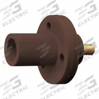 Single Pole Receptacle: Brown, Straight Taper Nose Mating, Threaded Stud Termination, 150 A (MPN 15R21-UH). Key specifications — Series: 15; Receptacle Gender: Male; Brand: LEVITON.
