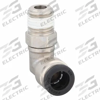 PARKER Push-Fit Elbow Fitting: 3/8 in OD x 1/4 in Pipe Size, Push-to-Connect x MNPTF - Nickel-Plated Brass Tube Fittings