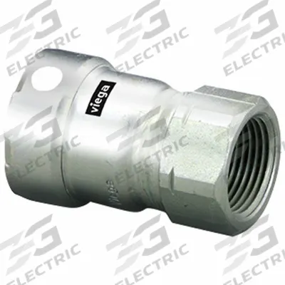 VIEGA MEGAPRESS Crimp Adapter Fitting: 3/4 in Pipe x 3/4 in Pipe Size, Press-fit x FNPT - Stainless Steel Press Fittings