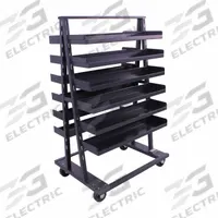 VALLEY CRAFT A-Frame Cart: 2,500 lb, 12 Shelves, Gray, 38 in L x 30 in W x 63 in H, 2 Usable Sides (MPN F89066VCGY). Key specifications — Color: Gray; Includes: (12) Trays with Lip; Caster/Wheel Configuration: (2) Rigid; Brand: VALLEY CRAFT.