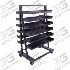VALLEY CRAFT A-Frame Cart: 2,500 lb, 12 Shelves, Gray, 38 in L x 30 in W x 63 in H, 2 Usable Sides (MPN F89066VCGY). Key specifications — Color: Gray; Includes: (12) Trays with Lip; Caster/Wheel Configuration: (2) Rigid; Brand: VALLEY CRAFT.