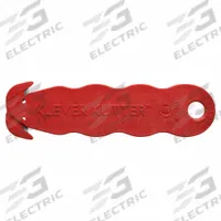 KLEVER Safety Cutter: 4 5/8 in Overall Lg, Contoured Handle, Textured, Stainless Steel, Red, 10 PK (MPN KCJ-1SSRX). Key specifications — attr307620: Red; attr307617: Contoured; attr307618: Textured; attr307619: Stainless Steel; attr307627: NSF Certified; attr324885: KLEVER.