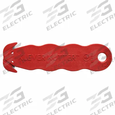KLEVER Safety Cutter: 4 5/8 in Overall Lg, Contoured Handle, Textured, Stainless Steel - Disposable Dual-Hook Safety Cutters
