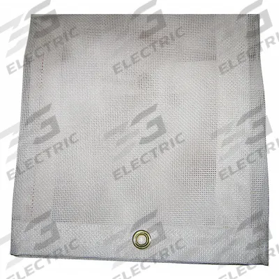 MAURITZON Tarp: 9.5 ft Lg, 7.33 ft Wd, Std Duty, 5 mil, Vinyl, White, 10 oz/sq yd - Mesh Tarps