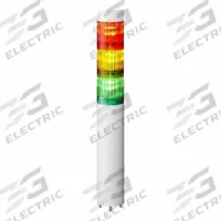 PATLITE Tower Light Assembly: 3 Tier, No Sounder Tier, IP65, Amber/Green/Red, Direct Wire (MPN LR4-3M2WJNW-RYG). Key specifications — Manufacturer Part Number: LR4-3M2WJNW-RYG; Brand: PATLITE; Operating Voltage: 100 to 240V AC; Light Tier Color: Red.