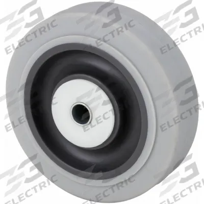 APPROVED VENDOR Caster Wheel: 4 in Wheel Dia., 1 1/4 in Wheel Wd, Rubber, 300 lb Load Rating - Nonmarking Rubber Tread on Plastic Core Wheels