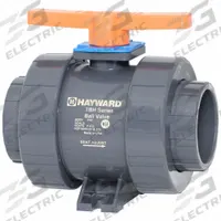 HAYWARD FLOW CONTROL Manual Two-Way Ball Valve: 2 1/2 in, CPVC, Straight, True-Union Socket (MPN TBH2250A0SE0000). Key specifications — Brand: HAYWARD FLOW CONTROL; Handle: Locking Tee.