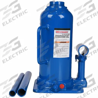 WESTWARD High-Clearance Bottle Jacks: Steel, Manual Handle, Mechanical, 12 ton Load Capacity