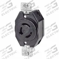 LEVITON Locking Receptacle: Non-NEMA, Black, 125/250V AC, 20 A Current Rating, 3 Poles, 3 Wires (MPN 7310-B). Key specifications — Brand: LEVITON.