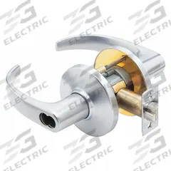 STANLEY SECURITY SOLUTIONS Door Lockset: Storeroom Lever Locksets, Chrome, ADA Compliant, LFIC (MPN 9K37D14DS3626). Key specifications — Ligature Resistance: Not Ligature-Resistant; Brand: STANLEY SECURITY SOLUTIONS; Lockset Function ANSI Code: F86; Visual Indicator Message: No Message; Lockset Style: Curved Return; ADA Compliant: Yes; Finish: Satin Chromium-Plated : Zinc Alloy.