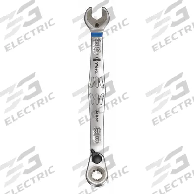 WERA Combination Wrench: Alloy Steel, Nickel Chrome, 5/16 in Head Size, 5 5/8 in Overall Lg - SAE Spline Ratcheting Combination Wrenches