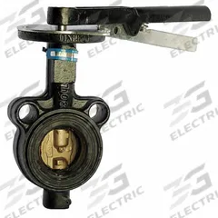 MILWAUKEE VALVE Butterfly Valve: 6 in Pipe Size, Concentric, 250 psi Max. Pressure (CWP), Wafer, FKM (MPN HW234V). Key specifications — Brand: MILWAUKEE VALVE; Handle Type: Lever; Disc Material: CF8M Stainless Steel.