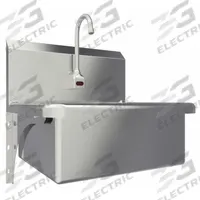 SANI-LAV Hands-Free Sink: 1 Stations, 9 in Bowl Dp, 20 in Bowl Lg, 17 in Bowl Wd, Faucet Included (MPN 504B). Key specifications — Includes Side Splash: Side Splash Not Included; Series: Stainless Steel Hand Wash Sink; Brand: SANI-LAV; Power Source: Battery Powered.