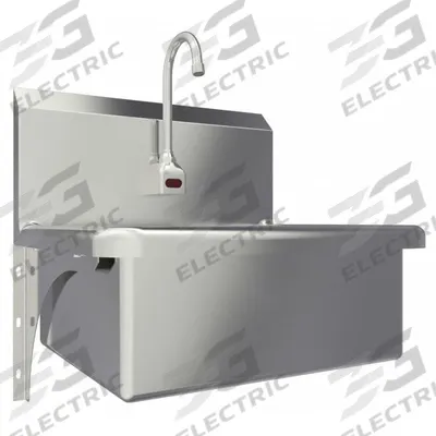 SANI-LAV Hands-Free Sink: 1 Stations, 9 in Bowl Dp, 20 in Bowl Lg, 17 in Bowl Wd - One-Station Wall-Mounted Hand Sinks with Faucets