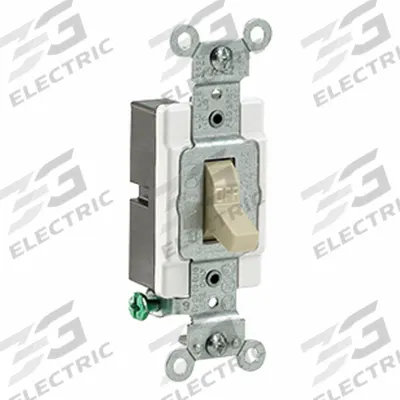 LEVITON Toggle Single-Pole, 15 Amp: Toggle Switch, Single Pole, Maintained, Ivory - Toggle Wall Switches