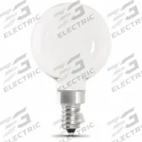 FEIT ELECTRIC Compact LED Bulb: Candelabra Screw (E12), LED, (G) Globe, G16-1/2, 5.5 W Watt, 5000K (MPN BPG1660W950CAFIL2/RP). Key specifications — Bulb Shape: G16-1/2; Voltage: 120V AC; Bulb Finish: Frosted; Color Temperature: 5000K; Brand: FEIT ELECTRIC.