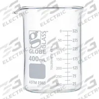 GLOBE SCIENTIFIC Beaker: 400 mL, 13.52 fl oz, A, Low Form, Type I, White, Borosilicate Glass (MPN 8010400). Key specifications — attr1371034: Type I; attr1371051: GLOBE SCIENTIFIC; attr1371062: White.