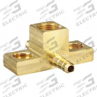 PARKER Barbed Tee: 5/32 in ID x 5/32 in ID x 5/32 in Pipe Size, Barbed x Barbed x FNPT, Brass, Rigid (MPN 220-4-2). Key specifications — Brand: PARKER.