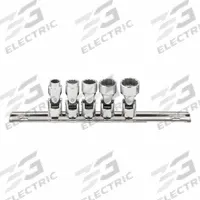 PROTO Socket Set: 1/4 in Drive, 5 Piece, 6-Point, SAE, 1/4 in to 1/2 in (MPN J47105). Key specifications — attr1224269: 1/4 in; attr1204685: Not Tether Capable; attr1204650: 1/4 in to 1/2 in; attr1204673: Socket Bits Not Included; attr1204688: PROTO; attr1206170: Flex Sockets.