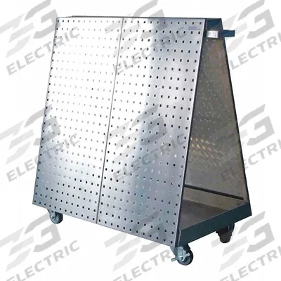 TRITON PRODUCTS A-Frame Pegboard Truck: Square, 3/8 in Peg Holes, 21 in x 37 in x 39 in - A-Frame Mobile Pegboard Racks