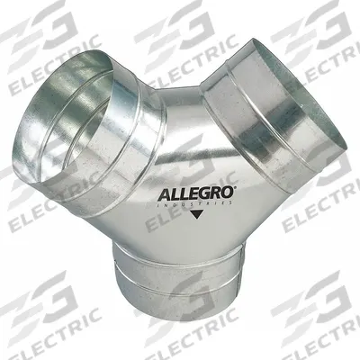 ALLEGRO Duct to Duct Connector: 8 in Outlet Dia, For Use With 8 in Circular Ducting - Y-Shaped Duct-to-Duct Connectors