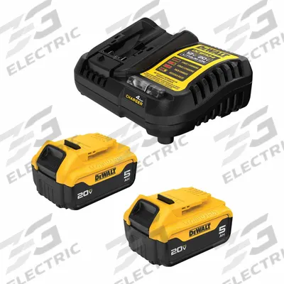 DEWALT Battery Kit: 20V MAX*, 5 Ah, 2 Batteries Included, Charger Included - DEWALT Cordless Tool Batteries