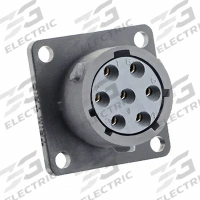 SOURIAU Electrical Connector: Trim Trio UTSX 14, Square Flange Receptacle, 7 Contacts - Trim Trio UTSX Harsh Environment Circular Connectors