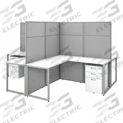 BUSH BUSINESS FURNITURE Modular Cubicle Workstation: 66 in Overall Ht, 119 in Overall Wd, White (MPN EODH76SWH-03K). Key specifications — Brand: BUSH BUSINESS FURNITURE; Office Cubicle Color: White.