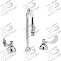 T&S BRASS Gooseneck Kitchen/Bathroom Faucet: Brass, Widespread, Deck, 3 Mounting Holes, Chrome, NPSM (MPN B-2867-04). Key specifications — Brand: T&S BRASS.