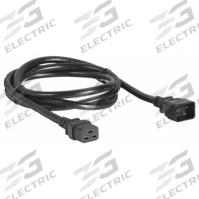 APC BY SCHNEIDER ELECTRIC Power Cord: 6 1/2 ft Lg, 3/12, C20 Plug, C19 Receptacle, SJT - Electronic Equipment Power Cords