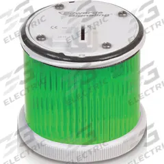 EDWARDS SIGNALING Tower Light Module: Flashing/Steady, 120V AC, Green, 70 mm Overall Dia, 200 Class (MPN 270LEDMG120A). Key specifications — Brand: EDWARDS SIGNALING; Compatible with Series: 200 Class; Lens Color: Green; Operating Voltage: 120V AC; Manufacturer Part Number: 270LEDMG120A.