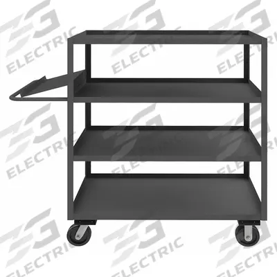 APPROVED VENDOR Utility Cart: 3,000 lb, 4 Shelves, 51 in L x 31 in W x 60 in H Overall Dim - Order-Picking Utility Carts with Lipped Metal Shelves