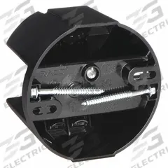 RACO Electrical Box: Polycarbonate, Nonmetallic Material & Nominal Size, Round, 2 Gangs, 4 in Dia. (MPN 7120). Key specifications — Brand: RACO; Bracket Style: Without Bracket; Clamp Style: NMSC.