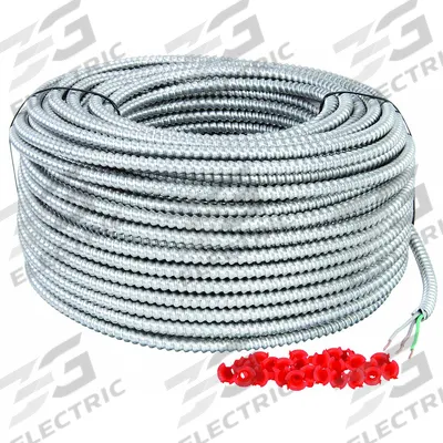 SOUTHWIRE Metal Clad Armored Cable: 12 AWG, 2 Conductors, Copper, 250 ft, Aluminum - Standard Metal-Clad Cables