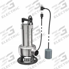 GRUNDFOS Plug-In Utility Pump: 1 hp, 1 2/5 in Max. Dia. Solids, Continuous Duty, 220-230V AC, Female (MPN 96846954). Key specifications — Impeller Material: Stainless Steel; Includes: Float Switch; Rated Voltage: 220-230V AC; Brand: GRUNDFOS.