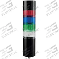MURRELEKTRONIK Tower Light Assembly: 4 Tier, Blue/Green/Red/White, Sounder Tier Included (MPN 4000-76705-7651900). Key specifications — Manufacturer Part Number: 4000-76705-7651900; Brand: MURRELEKTRONIK; Operating Voltage: 21.6 to 26.4V; Light Tier Color: White.