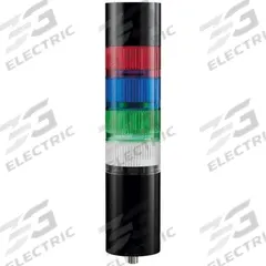 MURRELEKTRONIK Tower Light Assembly: 4 Tier, Blue/Green/Red/White, Sounder Tier Included (MPN 4000-76705-7651900). Key specifications — Manufacturer Part Number: 4000-76705-7651900; Brand: MURRELEKTRONIK; Operating Voltage: 21.6 to 26.4V; Light Tier Color: White.