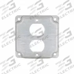 RACO Electrical Box Cover: 1 Gangs, Crushed Corner, For Square Box Shape, Galvanized Zinc (MPN 902C). Key specifications — Brand: RACO; For Box Shape: Square; Material: Galvanized Zinc; Cover Design: Crushed Corner.
