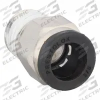 PARKER Push-Fit Fitting: 3/8 in OD x 1/4 in Pipe Size, Push-to-Connect x MNPTF, Brass, Silver (MPN W68PLP-6-4). Key specifications — Brand: PARKER.