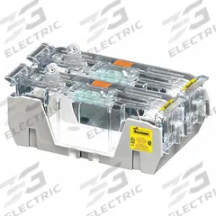 BUSSMANN Fuse Block: Open Block Design, 2 Pole, 250 V AC, Box Lug, Non-Indicating (MPN RM25400-2CR). Key specifications — Brand: BUSSMANN.