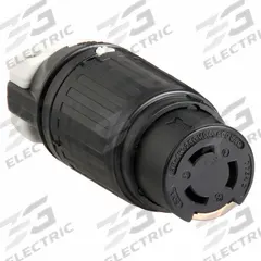 HUBBELL Locking Connector: Non-NEMA, Black/White, 250V DC/600V AC, 50 A Current Rating, 3 Poles (MPN HBL7764C). Key specifications — Brand: HUBBELL.