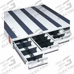WEATHER GUARD Truck or Van Storage Drawer: Aluminum, 4 Shelves, 49 in Overall Dp, 48 in Overall Wd (MPN 318-3). Key specifications — Brand: WEATHER GUARD; Color: White.