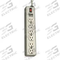 TRIPP LITE Outlet Strip: 6 Outlets, 6 ft Cord Lg, 15 A Current, UL 1363, Beige, 5-15P, 2 1/2 in Wd (MPN 6SPDX). Key specifications — Brand: TRIPP LITE; Mounting Style: Keyhole.