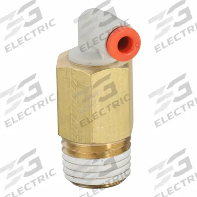 SMC Push-Fit Elbow Fitting: 1/8 in OD x 1/4 in Pipe Size, Push-to-Connect x MNPT - Polybutylene & Brass Tube Fittings